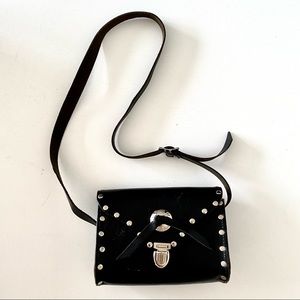 Vintage Black Leather Studded Western Purse